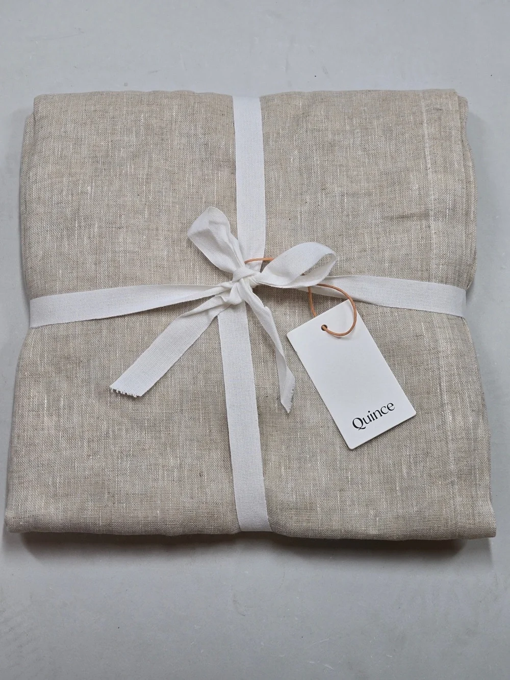 NWT QUINCE Set Of 2 48x96 European Linen Sheer Curtains Flax 9234